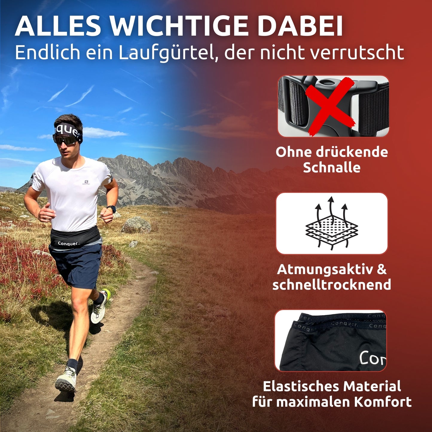 Laufgürtel mit Flask 350 ml