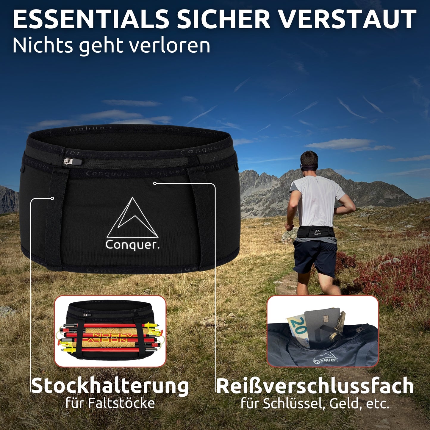 Laufgürtel mit Flask 350 ml