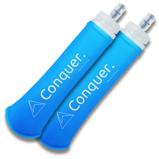 2x Conquer. Flexible drinking bottles Flasks 500 ml/ 170oz 42