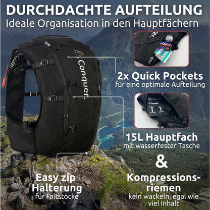 Neu: Laufweste 15L mit Trinkblase & 2x Flasks