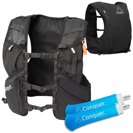 Laufweste 5L inkl. 2x Laufflaschen | Ultraleichte Trinkweste (Unisex)