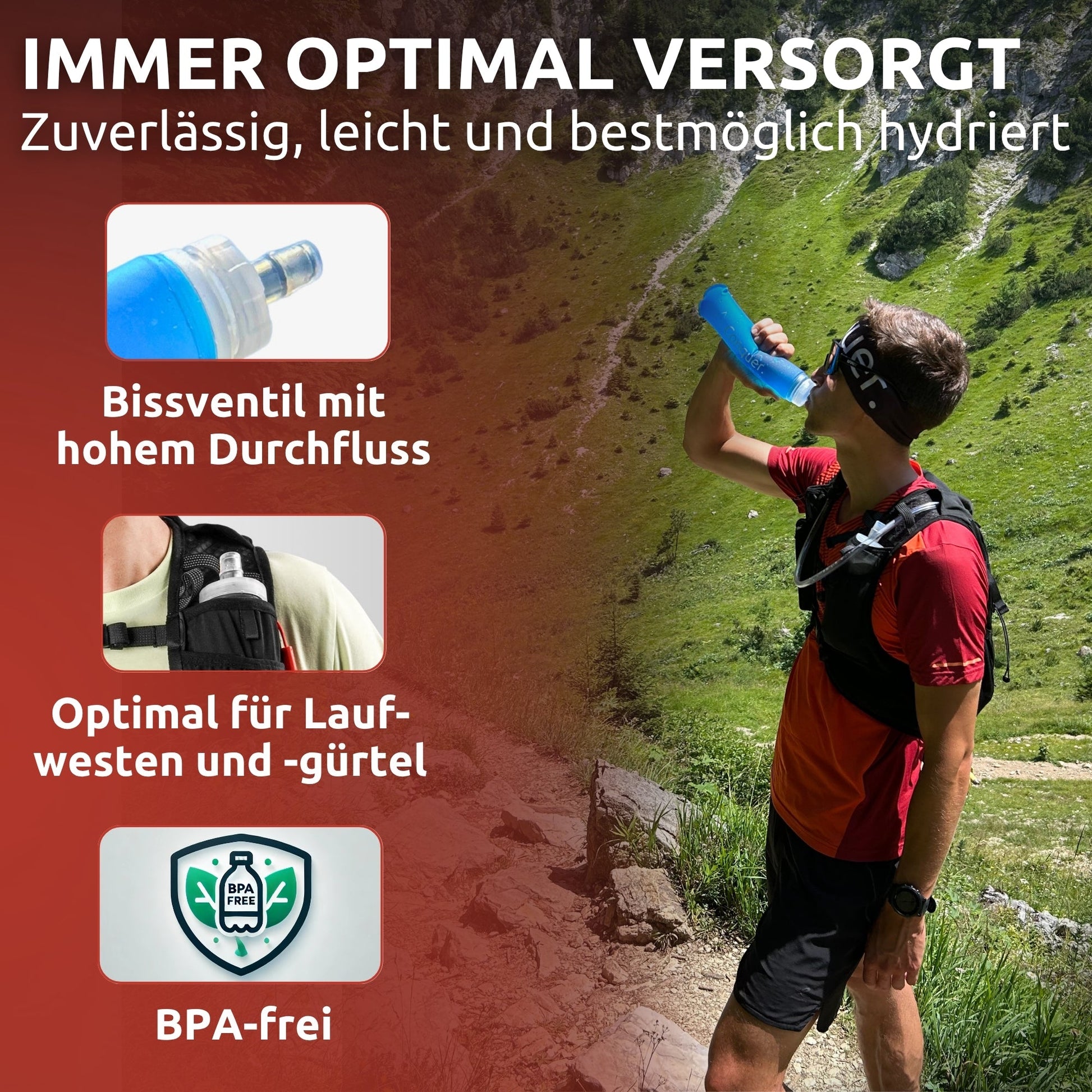 Flask 350ml/ 500ml - Flexible Trinkflasche - Conquer.