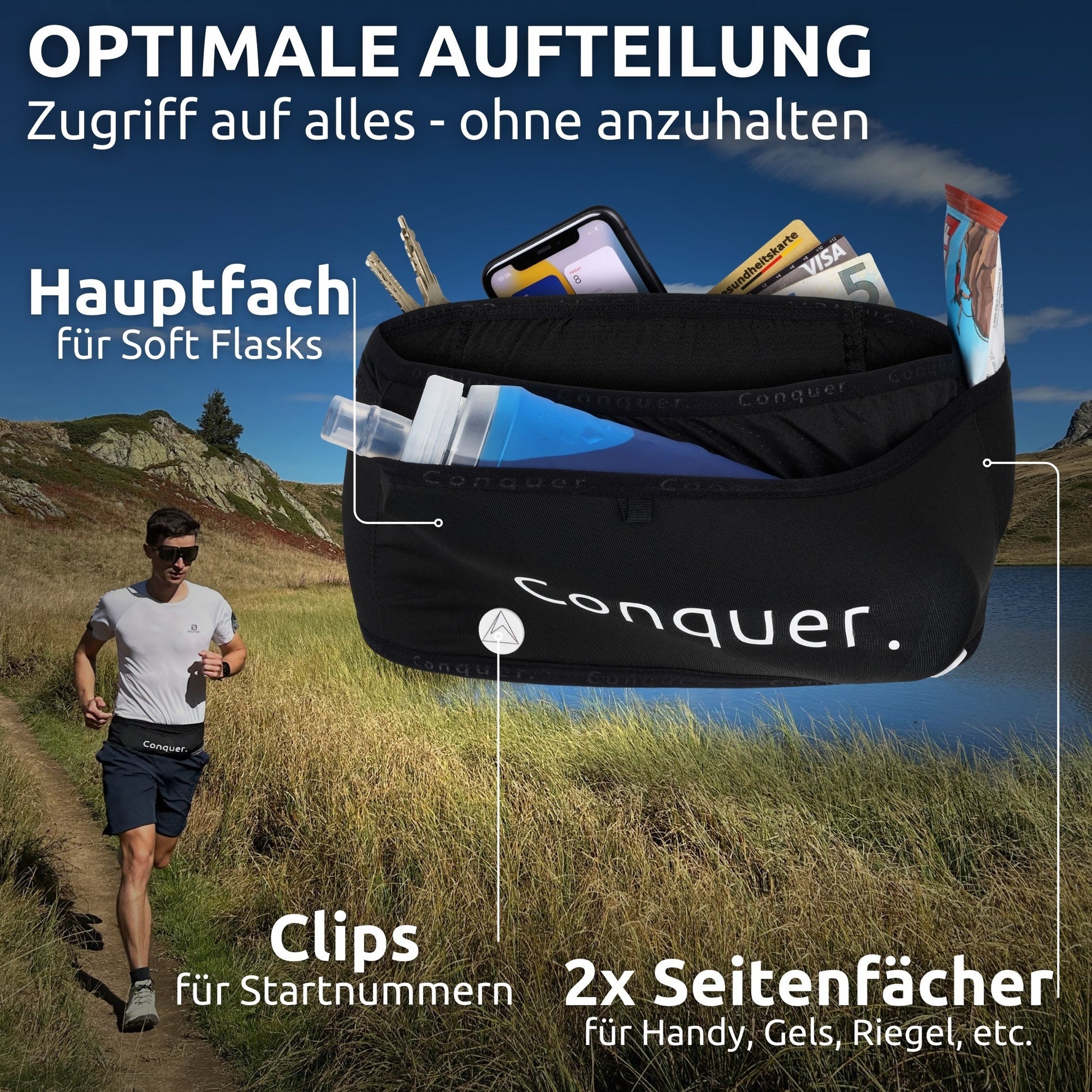 Laufgürtel für Herren/ Damen - Conquer.